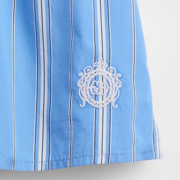 GAP × DÔEN Organic Cotton PJ Shorts Poplin Union Blue Boxers Emb Crest M NWT - Picture 5 of 15